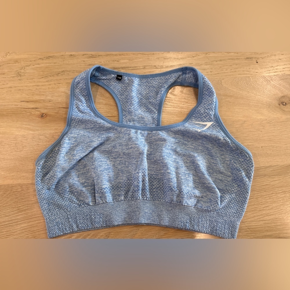 Gymshark Blue Vital Seamless Sports Bra blue MEASUREMENTS